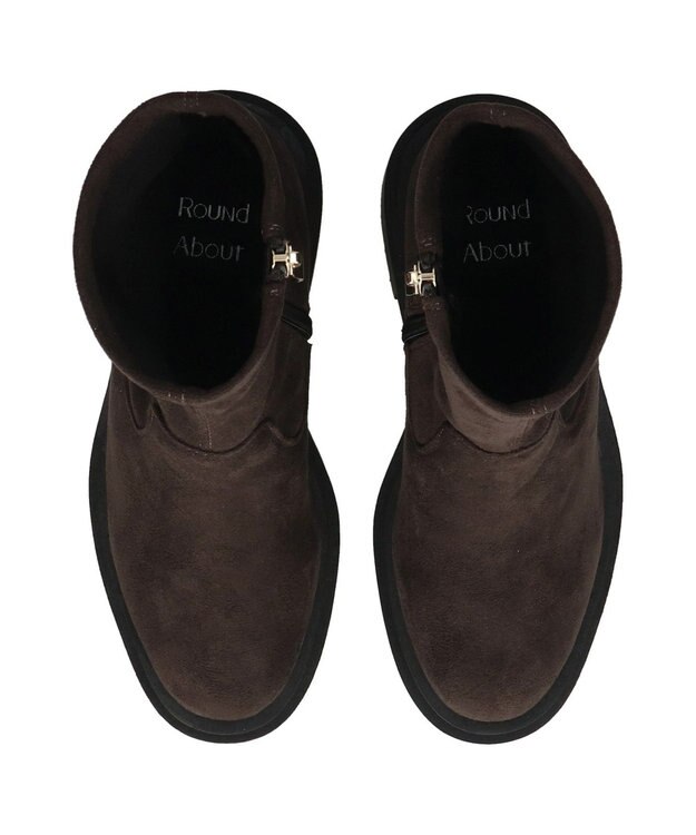 Bridget Birkin 【Round About】厚底ラギットソールストレッチブーツ ダークブラウンスウェード