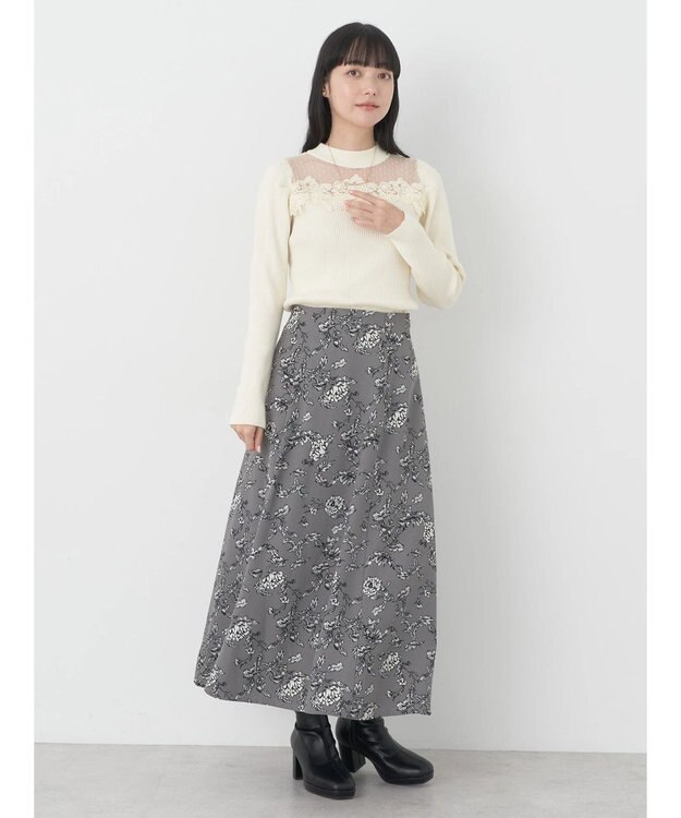 earth music&ecology シアードッキングニットプルオーバー Ivory