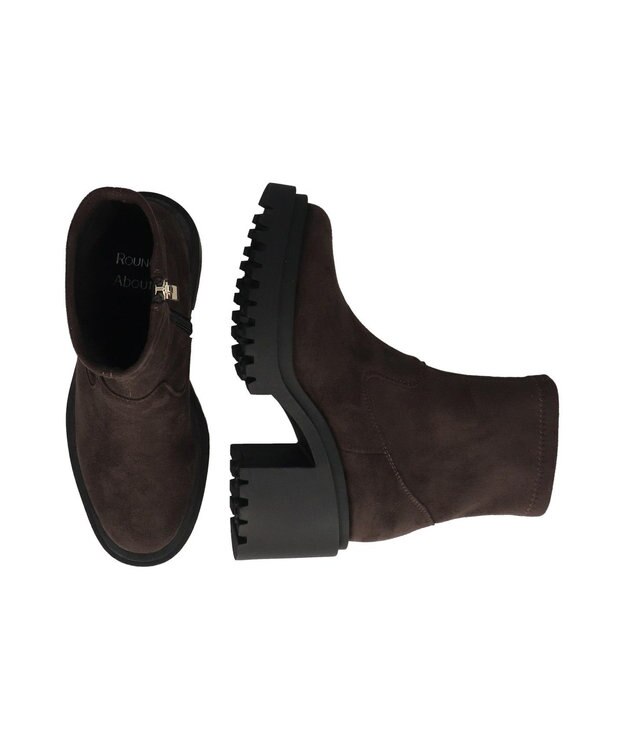 Bridget Birkin 【Round About】厚底ラギットソールストレッチブーツ ダークブラウンスウェード