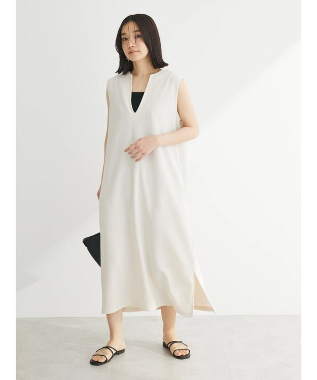 Green Parks カットＪＱキーネックジャンスカ Ecru