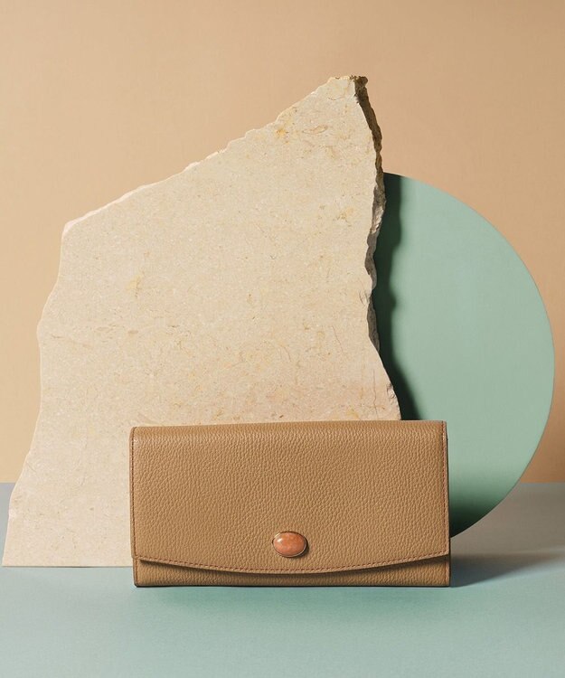 TOPKAPI 【TOPKAPI】gemdrops ジェムドロップ ミニエンボスレザー 天然石 長財布 キャメル