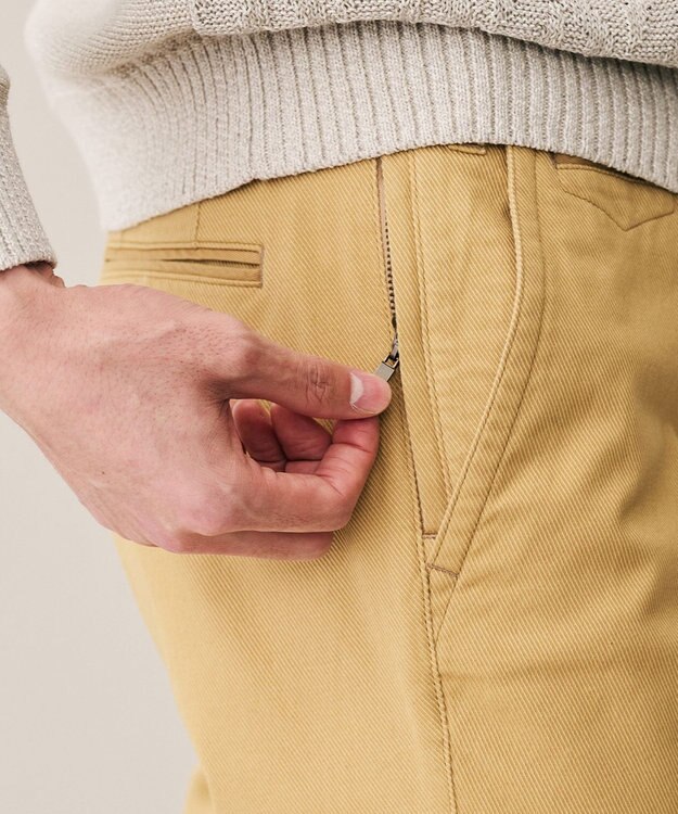 JOSEPH ABBOUD 【ウエストも伸びる!オーガニックコットン使用】ハイパワーカルゼ パンツ 26SSモデル キャメル系