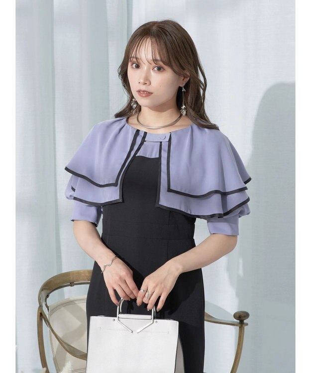 earth music&ecology パイピング衿付きドッキングワンピース Black