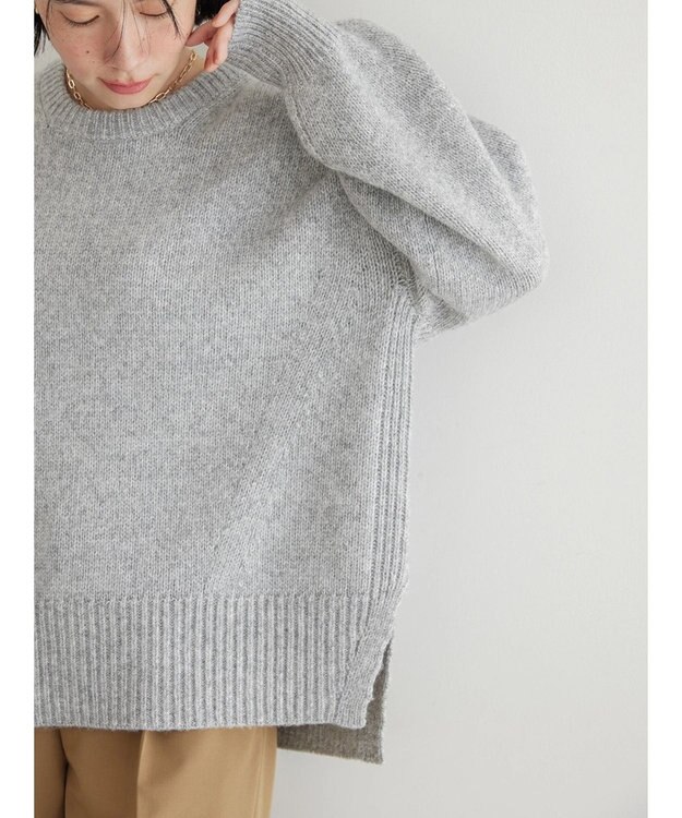 AMERICAN HOLIC サイドスリット袖ボリュームニットプルオーバー Light Gray Mixture
