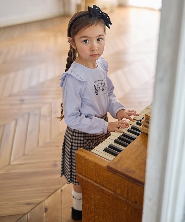 ANY KIDS 【WEB限定】7days プリント 長袖Tシャツ サックスブルー×音符