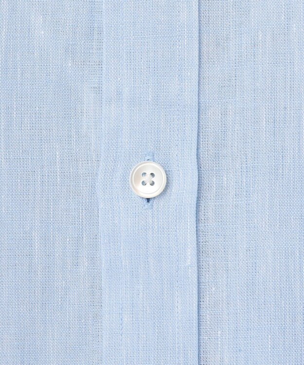 JOSEPH HOMME ノルマンディリネントロピカル　バンドカラーシャツ スカイブルー系