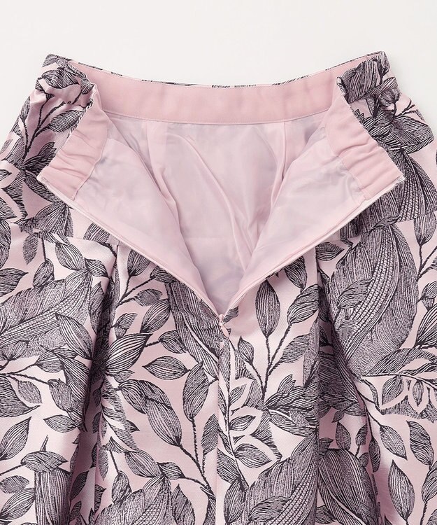 GRACE CONTINENTAL ボタニカルジャガードスカート ピンク