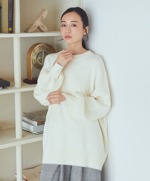 earth music&ecology やわらかタッチチュニック Ivory