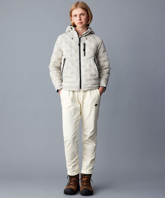 JOSEPH ABBOUD MOUNTAIN 【ストレッチ/撥水/軽量/パッカブル/ライナードッキング対応】2WAYストレッチ ダウン パーカー ライトグレー系