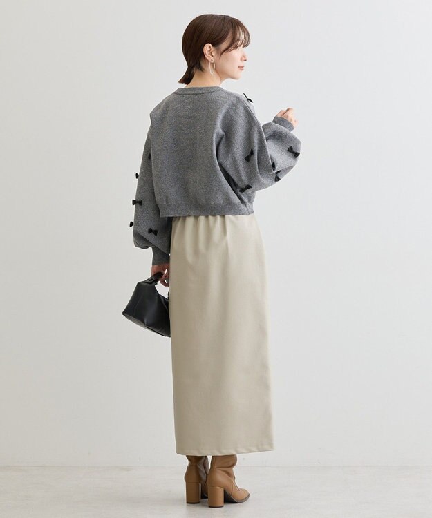 Green Parks ・ｓｗｉｎｇ　ｂｙ　メニーリボンニット Dark Gray Mixture