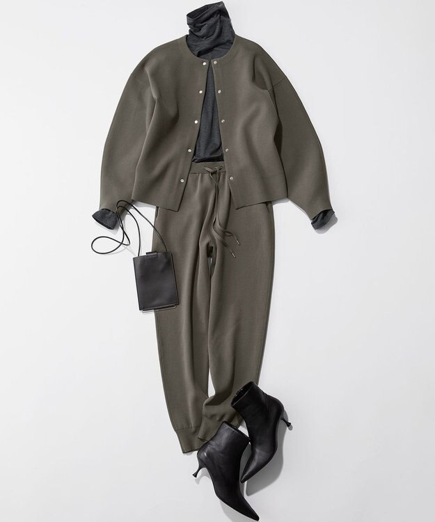 uncrave 【洗える】スムースニット カーディガン（uncrave WHITE） カーキグレー