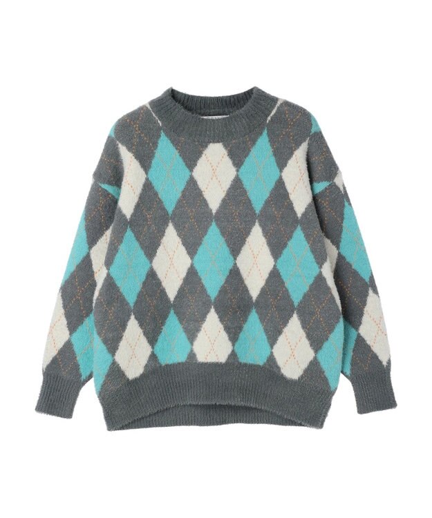 AMERICAN HOLIC バイパチアーガイルニットプルオーバー Gray Mixture