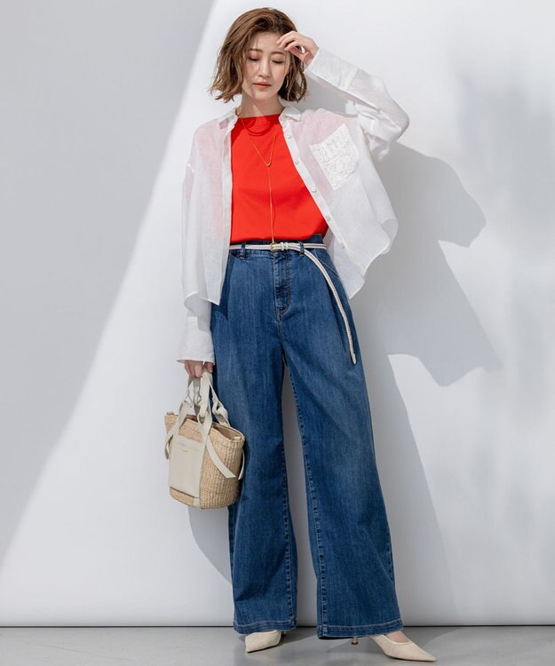 23区 VIOLAd'ORO アバカ 2WAY トートバッグ ホワイト系