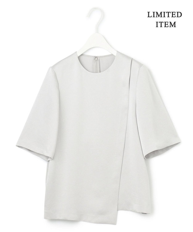 ICB 【WEB限定・洗える】サテンクレープ Tブラウス トープ系