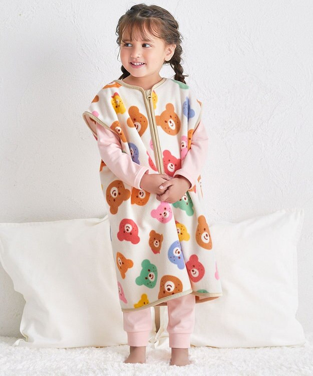 MIKI HOUSE HOT BISCUITS カラフルビーンズ フリース素材 スリーパー マルチカラー