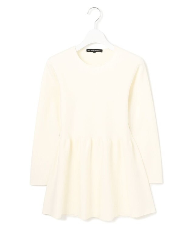 23区 S 【Sサイズ限定】ヴィスコースストレッチ ペプラムデザイン ニット アイボリー系