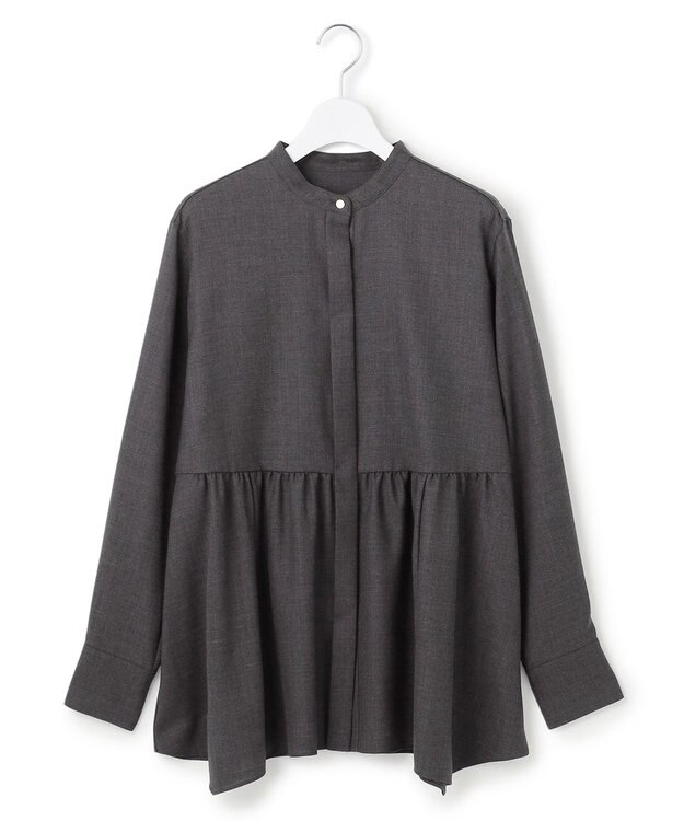 23区 S 【洗える】TWビエラ イレギュラーヘム ブラウス グレー系