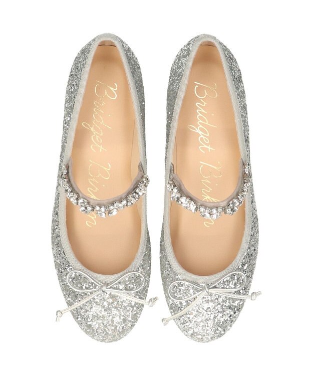 Bridget Birkin 【Bridget Birkin】ビジューストラップバレエシューズ シルバー雑材