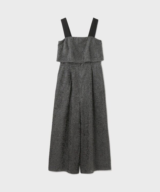 GRACE CONTINENTAL カットジャガードサロペット グレー