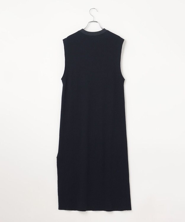 #Newans 【洗える】サーマルノースリーブワンピース ネイビー系