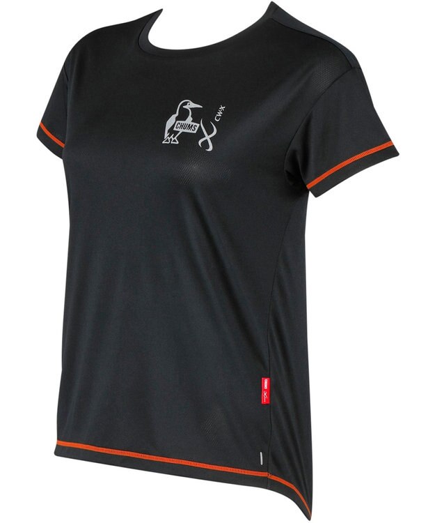 CW-X 【WOMEN】 CW-X 【CHUMS (チャムス)コラボ】 レディーストップス 薄軽ランニングシャツ 吸汗速乾(本体) UVカット率90％以上(本体) 3分袖 半袖 レディース LNY510 /ワコール ブラック