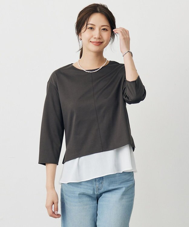 J.PRESS LADIES S コンパクトポンチ カットソー スレート系