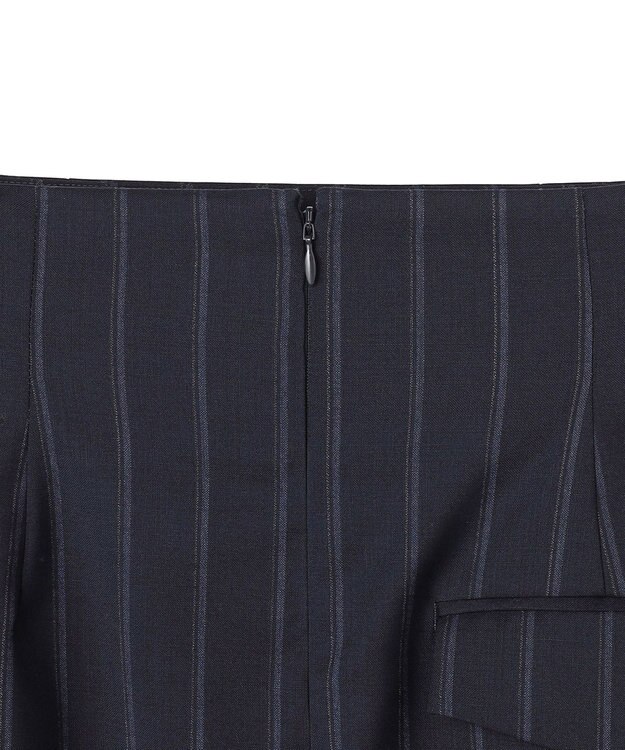 BEIGE， 【セットアップ対応】GEORGE / ウールストライプ ハイウエストスカート Navy Stripes