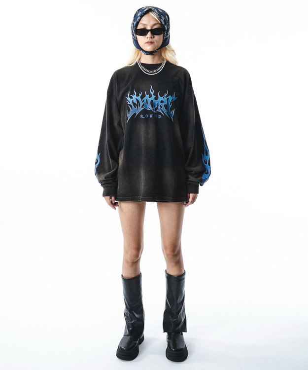 WEGO 【ユニセックス着用ITEM】フレイムグラフィックBIGT（LS） ブラック