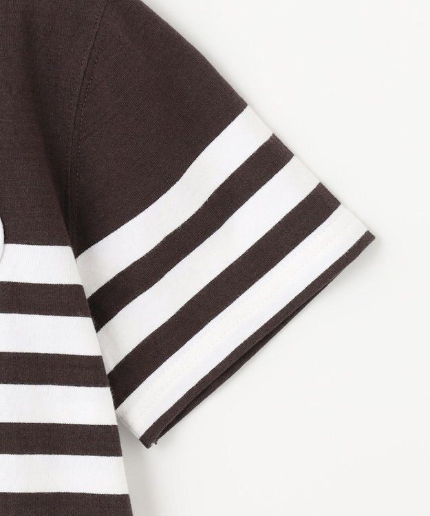 J.PRESS KIDS 【110-130cm】パネルボーダーハウスロゴ Ｔシャツ ブラウン系1