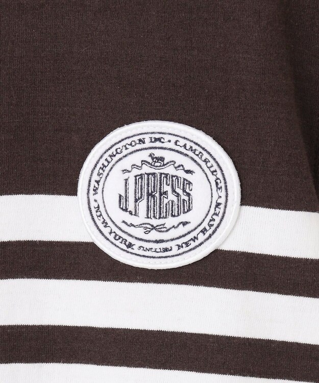 J.PRESS KIDS 【110-130cm】パネルボーダーハウスロゴ Ｔシャツ ブラウン系1