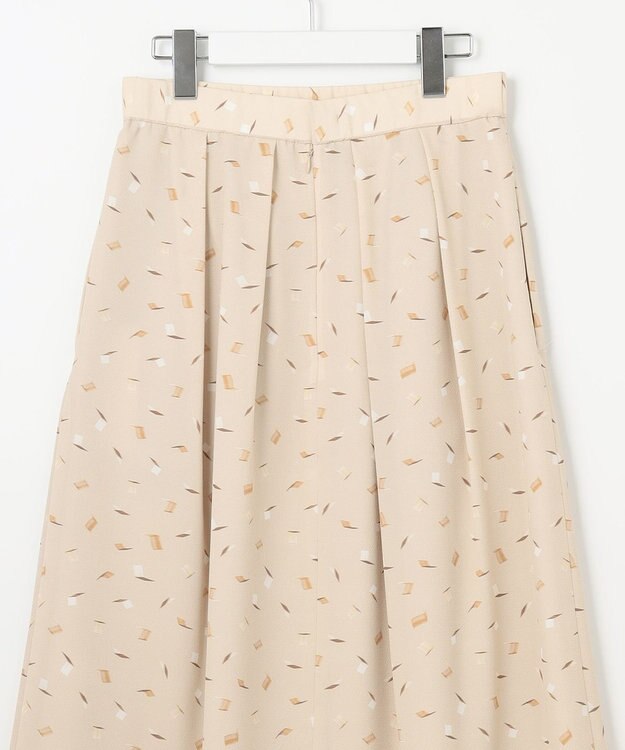 自由区 【洗える・XSサイズあり】ブラッシュドシャドープリント スカート シャンパンベージュ系