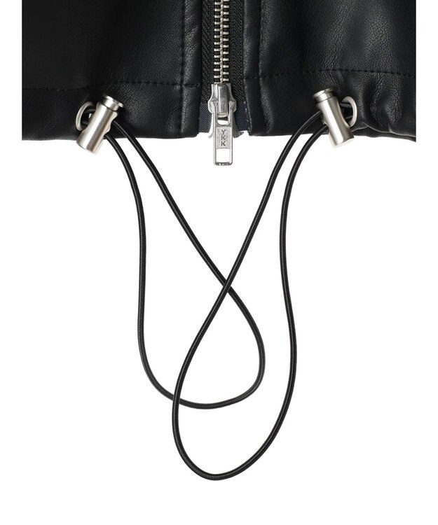 Green Parks ・ＥＬＥＮＣＡＲＥ　ＤＵＥ　合皮ノーカラーブルゾン Black