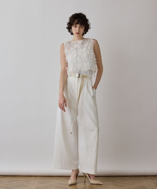 GRACE CONTINENTAL フリンジベスト ホワイト