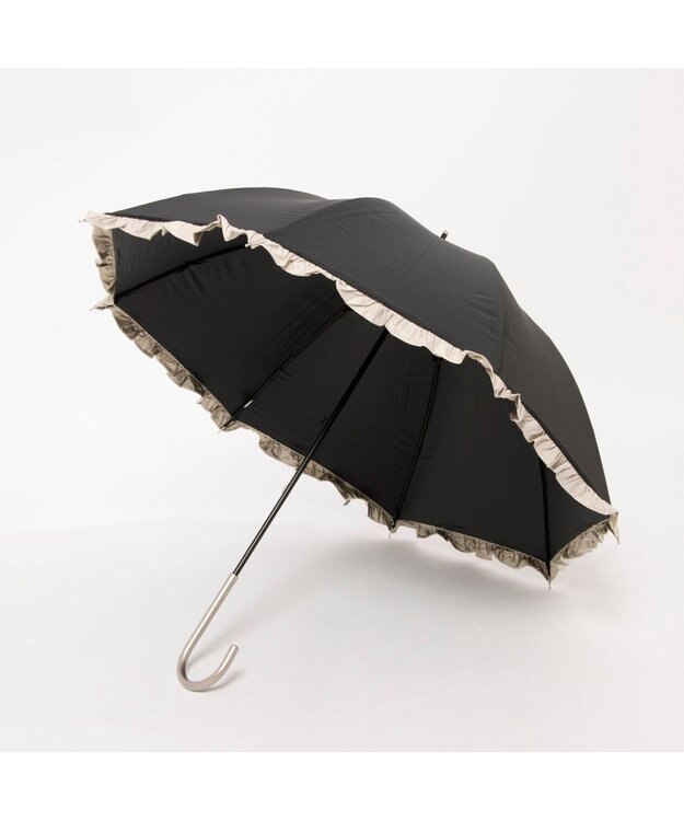 UNBILLION カシュネ cachenez / PUバイカラーフリルバルーンショートパラソル ブラック