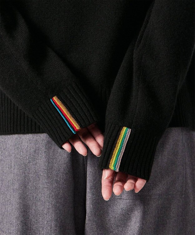 Paul Smith インターシャ ストライプ ニット ブラック