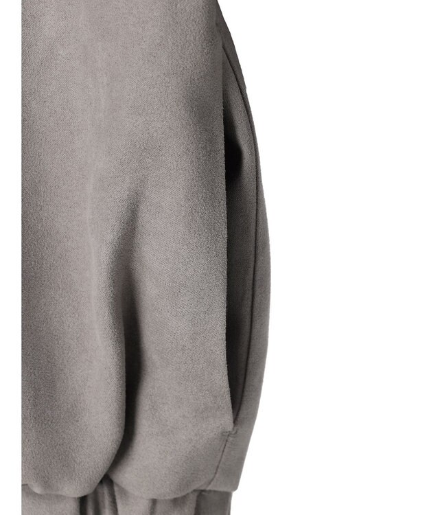 Green Parks スウェード調ギャザーブルゾン Gray