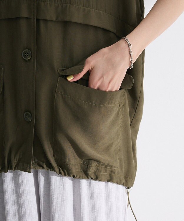 Green Parks シアーミリタリーベスト Black