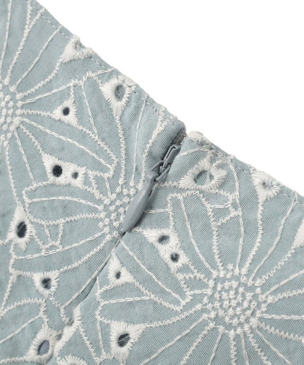 YECCA VECCA フラワーレースブラウス Light Blue