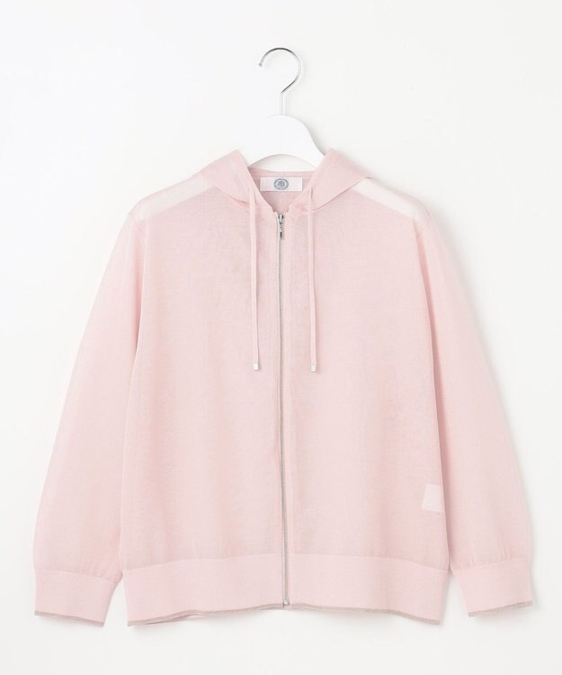 J.PRESS LADIES L 【WEB限定カラーあり・洗える】SHEER LIGHT KNIT ラメ パーカー 【WEB限定カラー】グレイッシュピンク系