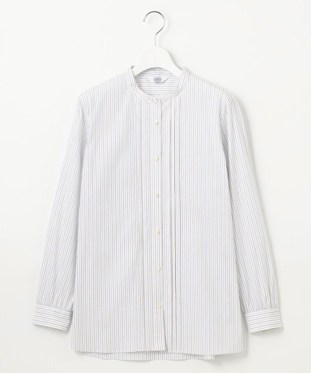 J.PRESS LADIES 【洗える】BEZ VEGA ストライプ ピンタック ブラウス ホワイト系1