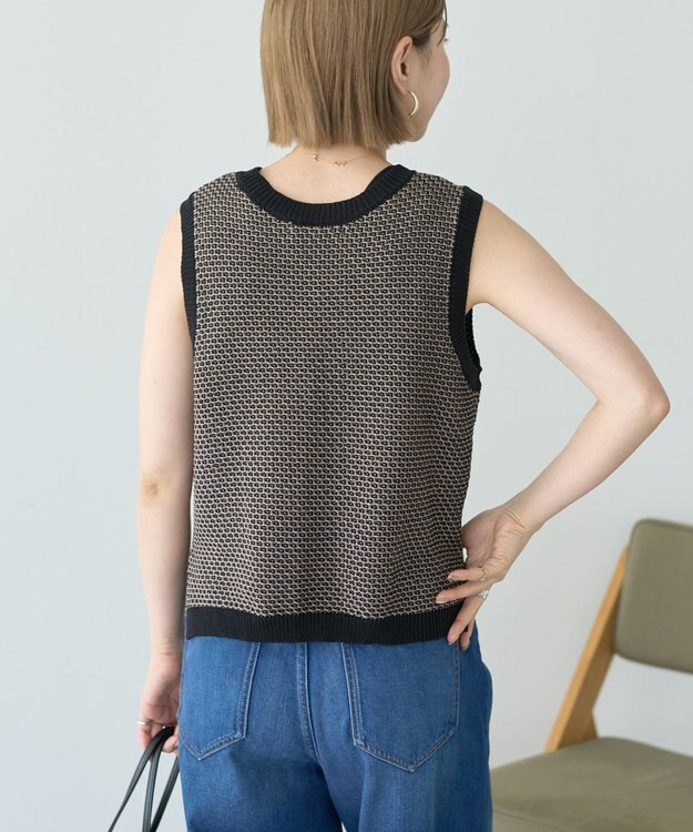 AMERICAN HOLIC ジャガードニットベスト Black