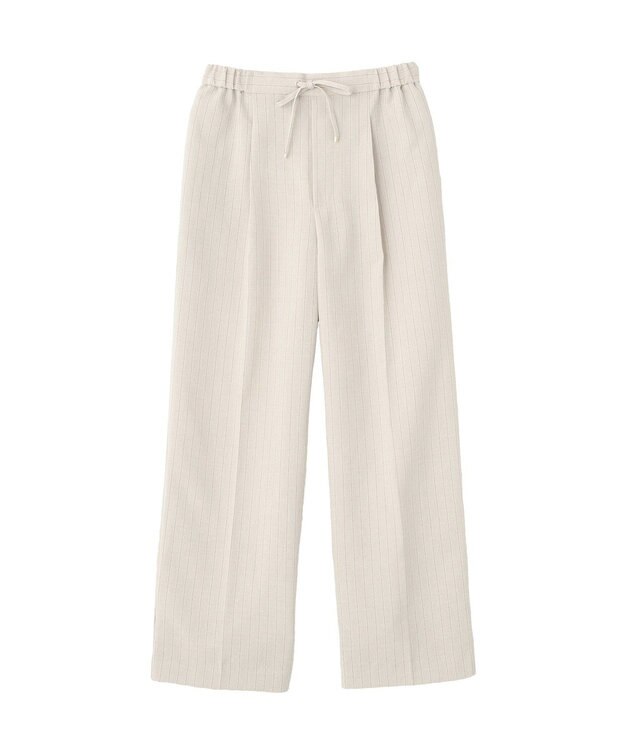 earth music&ecology 【セットアップ対応】リネンライクリラックスパンツ Stripe Ivory