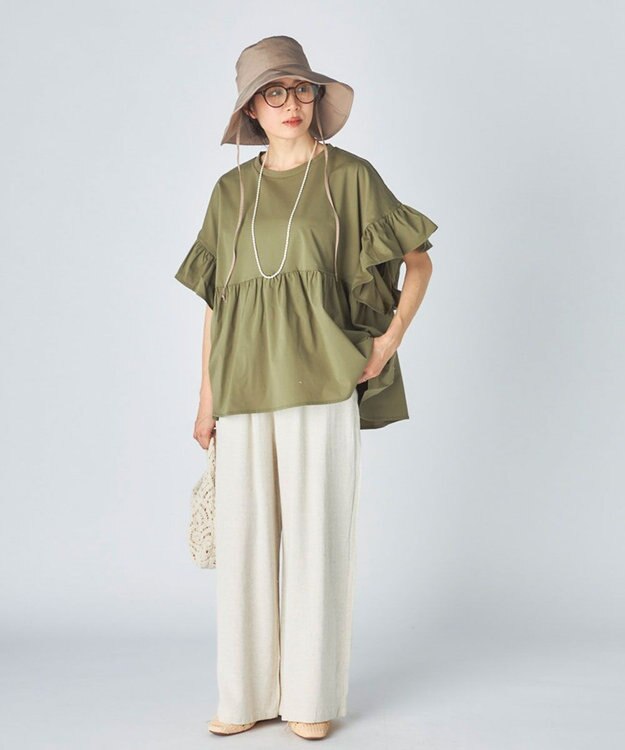 OP／FILA 【Ocean Pacific】UVカットつば広ハット ベージュ