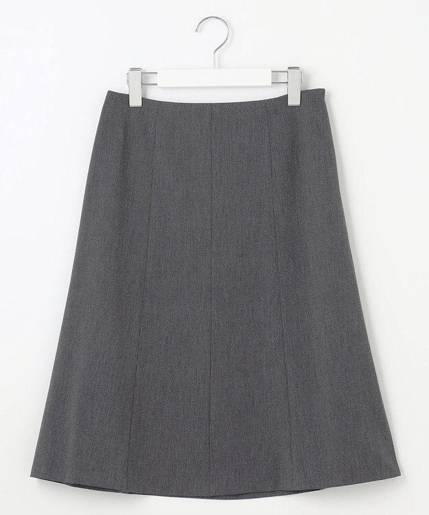 J.PRESS LADIES S T/Rアルガンシルク フレア スカート ライトグレー系