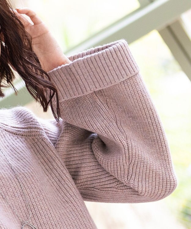 Tiaclasse L 【洗える】リラックス感のあるラグランスリーブニット モーヴピンク