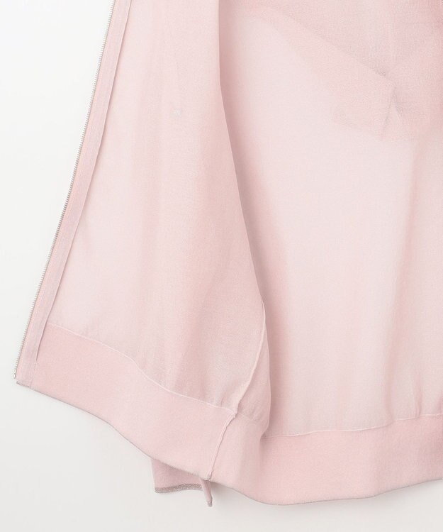 J.PRESS LADIES L 【WEB限定カラーあり・洗える】SHEER LIGHT KNIT ラメ パーカー 【WEB限定カラー】グレイッシュピンク系