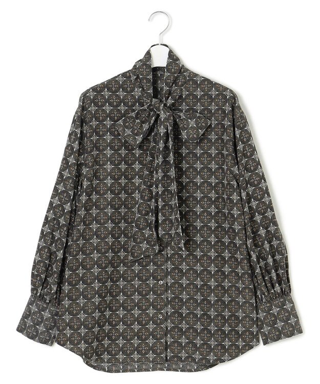 J.PRESS YORK STREET 【WOMEN】タイルプリント ボウタイブラウス グレー系5
