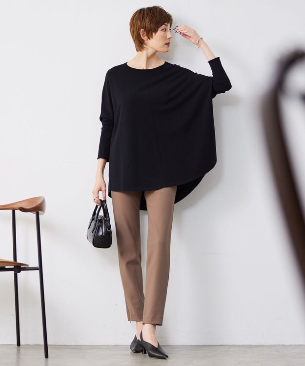 ICB 【洗える】テックストレッチ レギンスパンツ モカ系