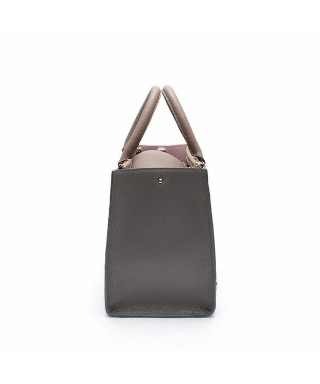 A.D.M.J. 【牛革】モーツァルト/スパニッシュレザーバイカラーWジップトートM セメント/カラメル