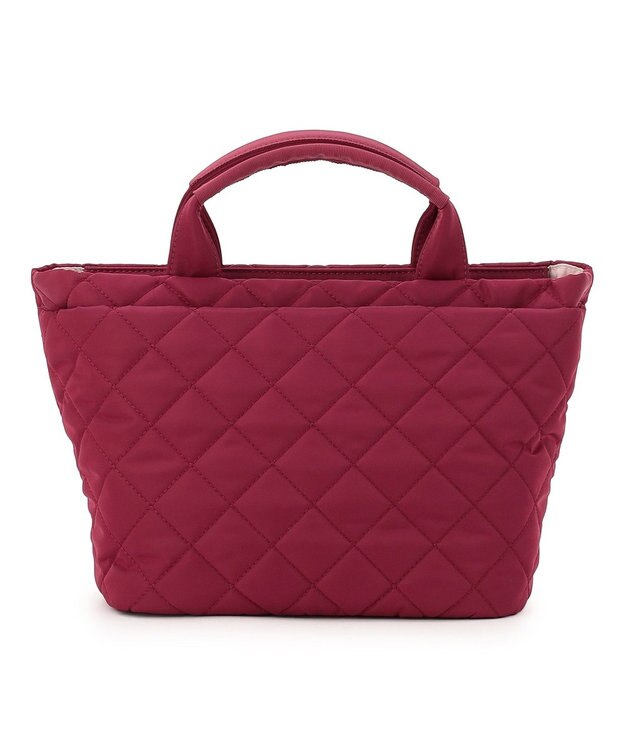 TOCCA TRACE PAVE FASTENER TOTE ナイロンキルトバッグ レッド系
